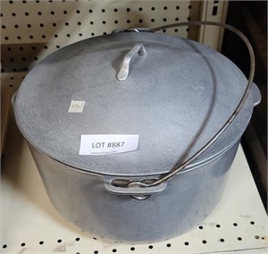 HEAVY ALUMINUM COOKING DUTCH OVEN POT WITH LID