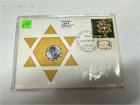 ISRAEL 1968 COIN W 1ST DAY COVER