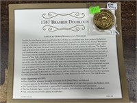 1787 BRASHER DOUBLOON GOLD PLATED REPLICA COIN