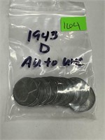 1943-D STEEL WHEAT PENNIES CENTS