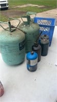 R-134a Freon tanks, small Propane tanks, crate
