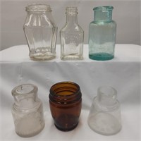 Vintage Bottles Incl. Iridescent Vaseline Bottle