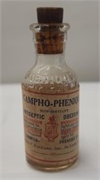 Vintage Campho-phenique Bottle w/ Label, Cork, &