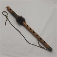 Flute w/ Leather Accents, Looks like Bamboo
