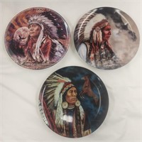 3 Numbered Native American Plates