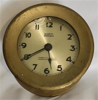 Vintage Brass Harwich Clock Quartz Mariner