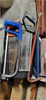 Group of saws and crowbars