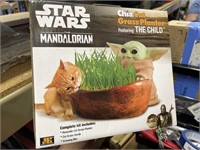 star wars mandalorian chia grass planter baby yoda