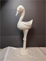 Circa 1960's Awesome  Wicker 34.5" Tall Flamingo