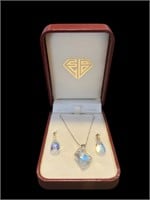 Mystic Topaz Necklace & Earrings Vintage Set