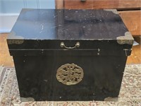 Oriental Metal Lined Trunk with Brass Accents