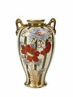 Antique Nippon Vase with Hand Painted Coralene