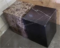 2 Asstd Granite Side Tables on Casters