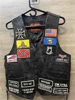 Leather Motorcycle Vest Sz M By Hot Leathers