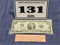 1976 Stamped $2.00 Bi-Centennial Bill
