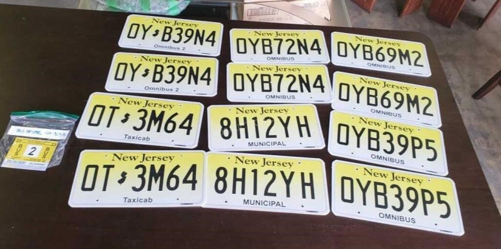 6 Sets of 2 PROP Jersey Municipal &Omni Bus Plates