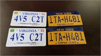 2  Sets of 2 Prop License Plates