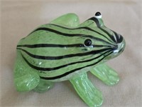 Green & Black Blown Glass Frog