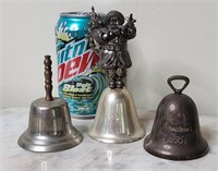 Santa Claus Bell & 2 other Silver colored bells