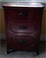 Vintage 3 Drawer Solid Cherry Night Stand