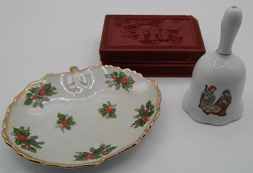 Christmas Platter, Bell, & Trinket Box