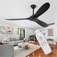 $267 Deco Black Ceiling Fan No Light with Remote,