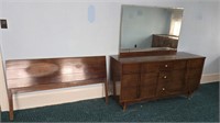 Mid Century Low Boy Dresser/Mirror Full sized