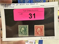 #498-99 MINT NH PERF 11 1917 ISSUE STAMPS