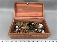 Cedar jewelry box filled with jewelry