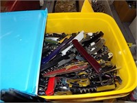 BOX LOT OF  CORK SCREW KNIVES AND MULTI TOOLS