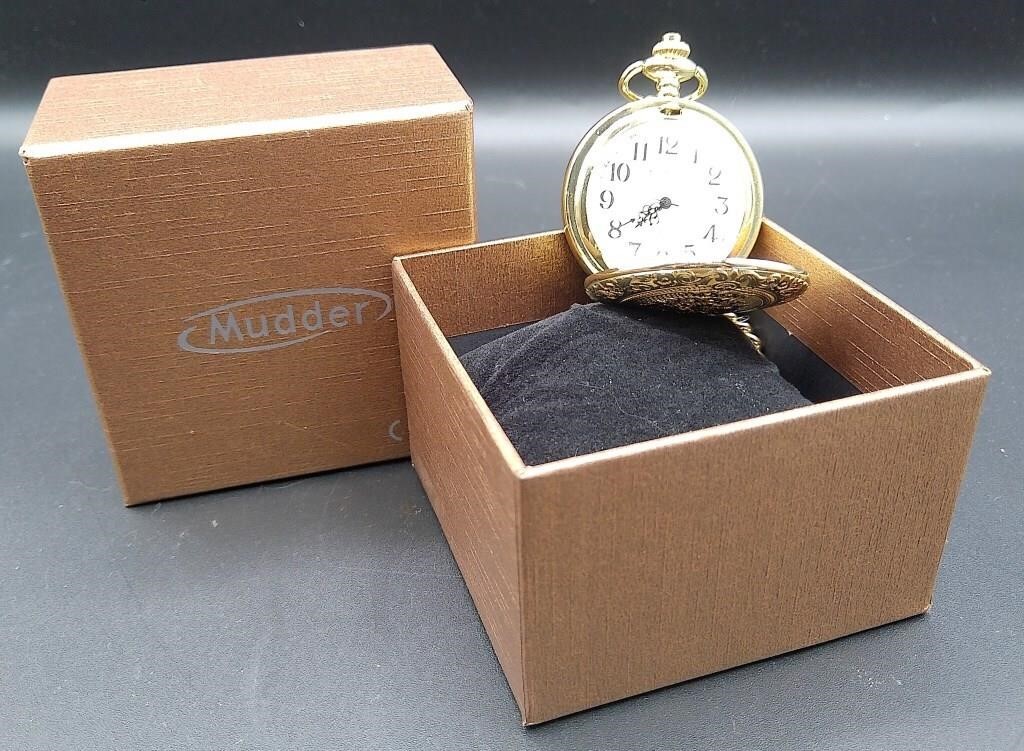 Vintage Mudder Stainless Steel Pocket Watch