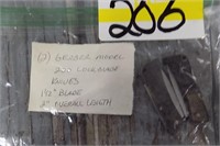 2 GERBER MODEL 200 LOCK BLADE KNIVES 1-1/2"  BLADE