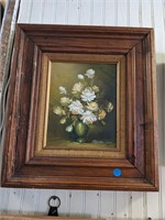 Framed Floral Still Life Oil Painting 15.5 x 18