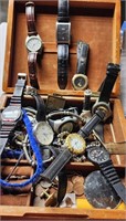 Wooden Box FULL of Watches and More