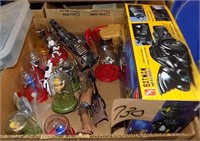 TOY FIGURES AND BAT MOBILE