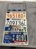 Indiana License Plates and Frame