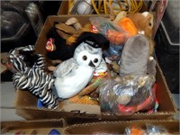 BOX LOT OF STUFFED TOYS SOME BEANNIE BABIES