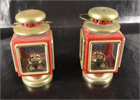 1960's Red And Metal Carriage Oil Lamp