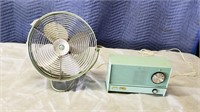 Vintage RCA Nipper Radio & Electrohome Fan