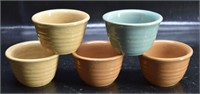 Vintage Glazed Ring Pottery Bowls