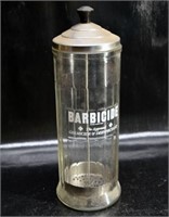 Barbicide Disinfecting Glass Advertising Jar
