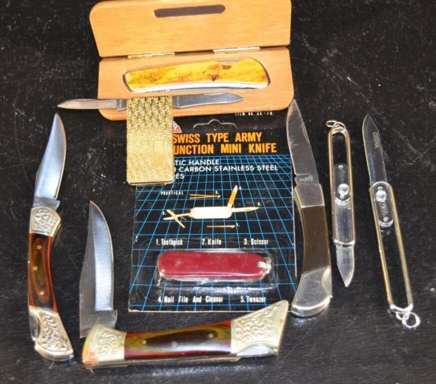 Group Of Eight Contemporary Pocket Knives
