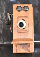 Antique Wall Telephone With Crank & Bells