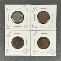 Four Post Civil War Coins