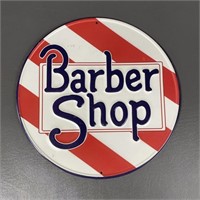 Round Metal Barber Shop Sign