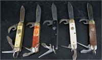 Five Boy Scout Pocket Knives