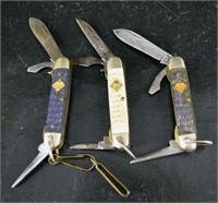 Three Cub Scout Pocket Knives
