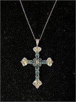 .925 Silver Cross Pendant & Necklace