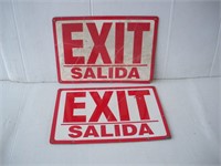(2) Plastic Exit Signs   14x10 inches