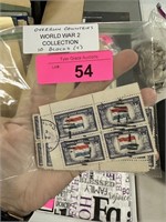 WORLD WAR 2 II STAMP BLOCK LOT